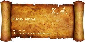 Kain Anna névjegykártya